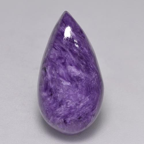 Charoíta Aveludado Roxo Violeta Natural 6,47ct, Formato de pêra, Opaco