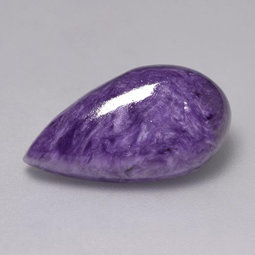 Charoíta Aveludado Roxo Violeta Natural 6,47ct, Formato de pêra, Opaco