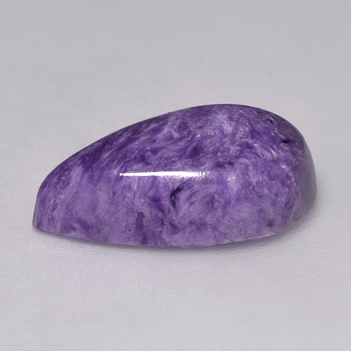 Charoíta Aveludado Roxo Violeta Natural 6,47ct, Formato de pêra, Opaco