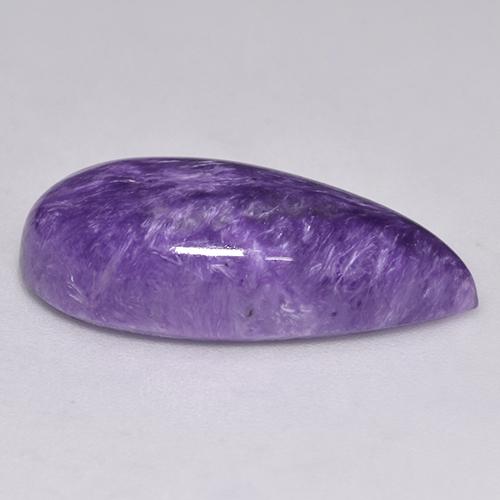 Charoíta violeta natural 9,88ct, formato de pêra, opaco