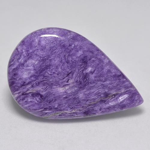 Charoíta violeta natural 8,71ct, formato de pêra, opaco