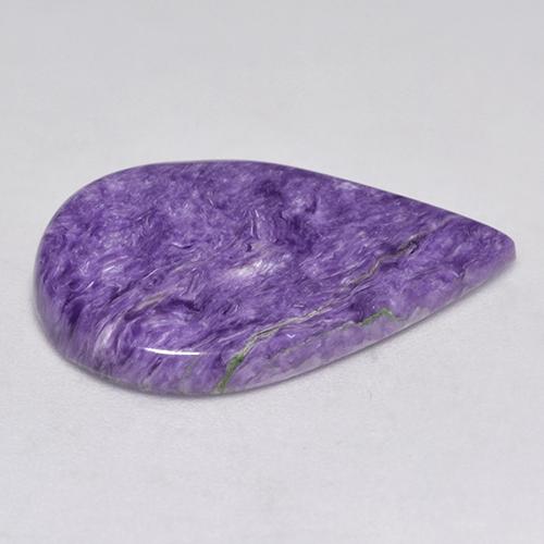 Charoíta violeta natural 8,71ct, formato de pêra, opaco
