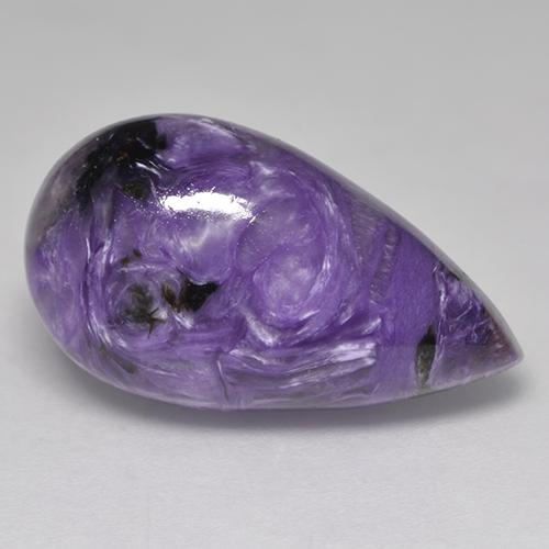 Charoite Violeta Profundo Natural 12.28ct, Formato de pêra, Opaco