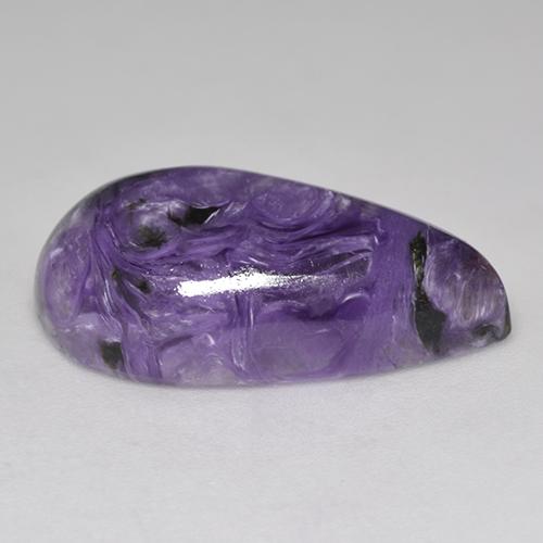 Charoite Violeta Profundo Natural 12.28ct, Formato de pêra, Opaco