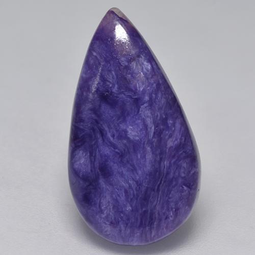 Charoíta violeta natural 5,87ct, formato de pêra, opaco
