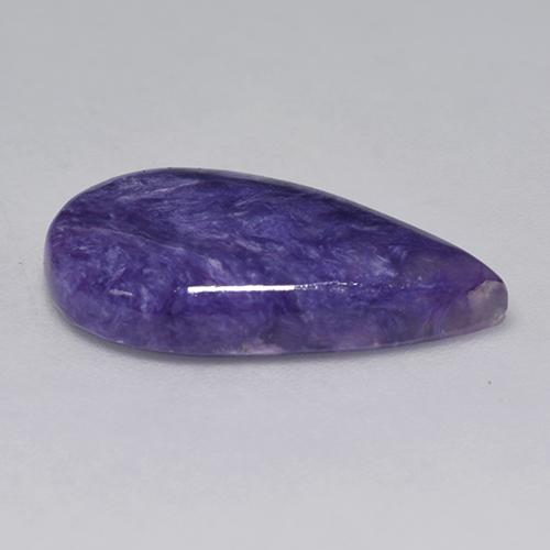 Charoíta violeta natural 5,87ct, formato de pêra, opaco