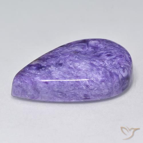 Charoite Veludo Claro Roxo Violeta Natural 12.06ct, Formato de pêra, Opaco