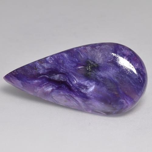 Charoíta violeta natural 10,05ct, formato de pêra, opaco