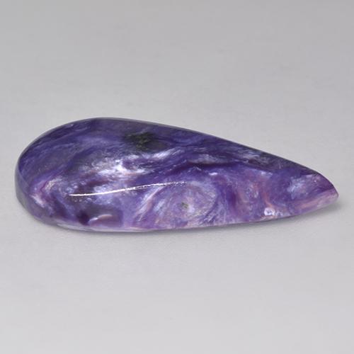 Charoíta violeta natural 10,05ct, formato de pêra, opaco