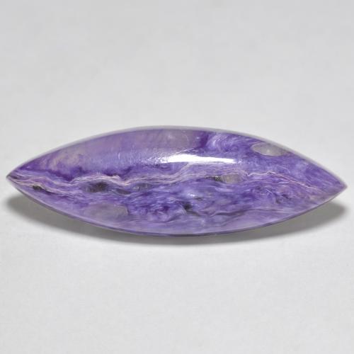 Charoíta violeta natural 7,83ct, marquise, opaco