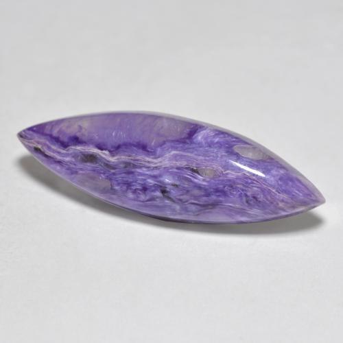 Charoíta violeta natural 7,83ct, marquise, opaco