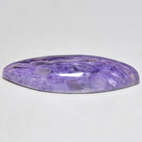 Charoíta violeta natural 7,83ct, marquise, opaco