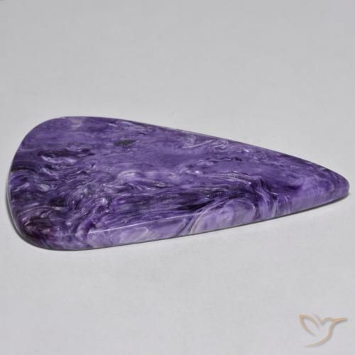 Charoite Malva Violeta Natural 76.47ct, Formato de pêra, Opaco
