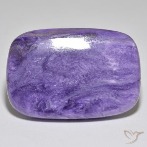 Charoite Veludo Claro Roxo Violeta Natural 53.26ct, Almofada, Opaco