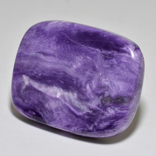 Charoíta violeta natural 44,81ct, almofada cortada, opaco