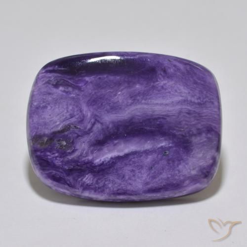 Charoíta violeta natural 40,98ct, almofada cortada, opaco