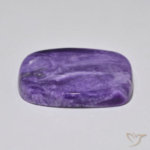 Charoíta violeta natural 40,98ct, almofada cortada, opaco