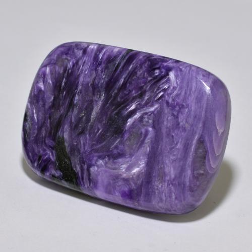 Charoíta violeta natural 80,27ct, almofada cortada, opaco