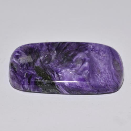 Charoíta violeta natural 80,27ct, almofada cortada, opaco