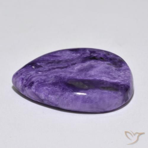 Charoite Violeta Médio Profundo Natural 43.63ct, Formato de pêra, Opaco