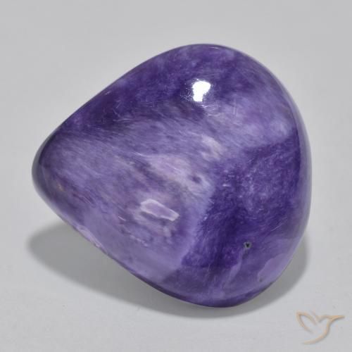 Charoíta violeta natural 12,93ct, formato de pêra, opaco