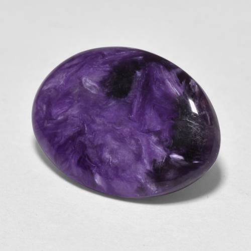 Charoíta violeta natural 6,19ct, corte oval, opaco
