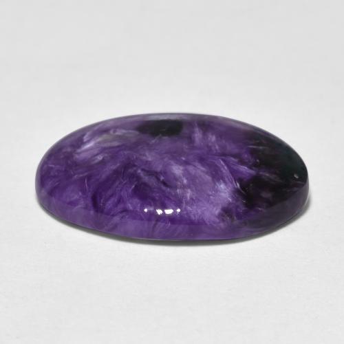 Charoíta violeta natural 6,19ct, corte oval, opaco