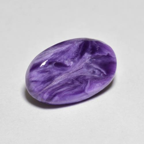 Charoíta violeta natural 2,97ct, corte oval, opaco