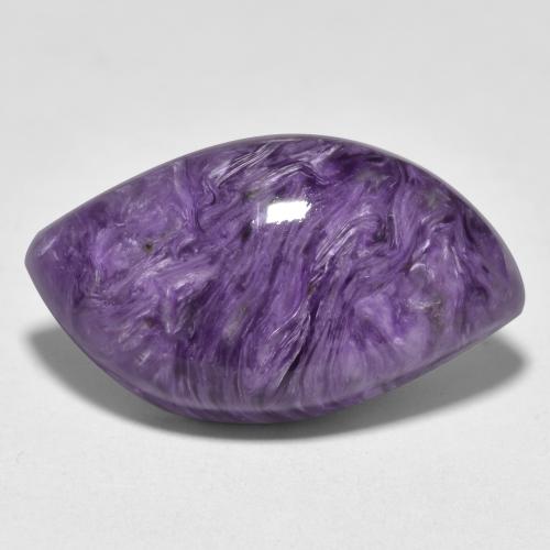 Charoíta violeta natural 11,68ct, marquise, opaco