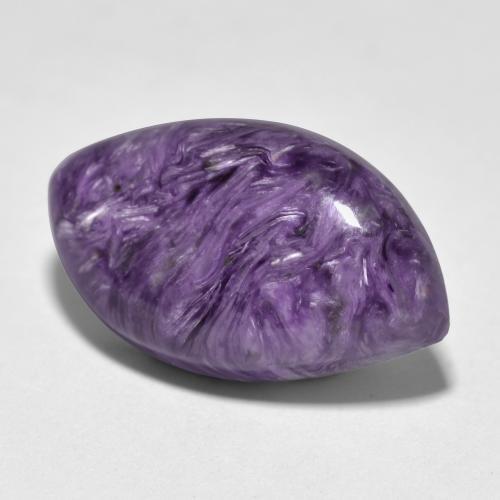Charoíta violeta natural 11,68ct, marquise, opaco