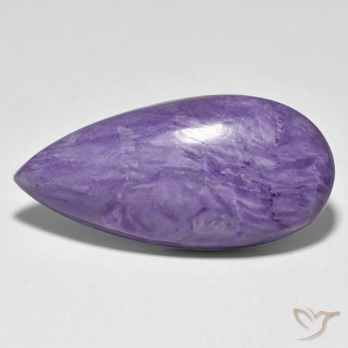 25.23ct Natural Roxo claro Violeta Charoite, Formato de pêra, Opaco