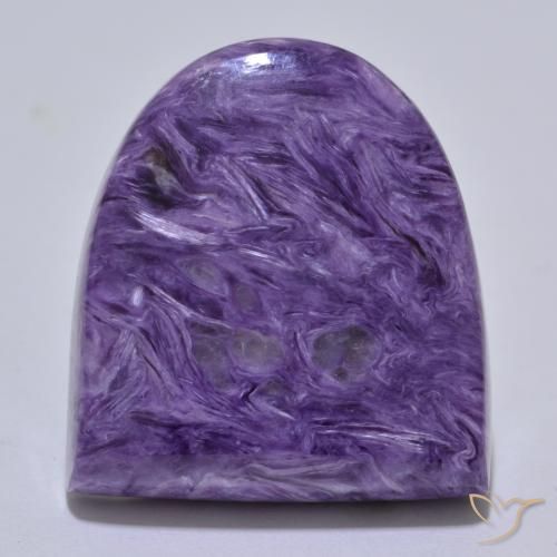 Charoíta violeta natural 30,39ct, forma extravagante, opaco