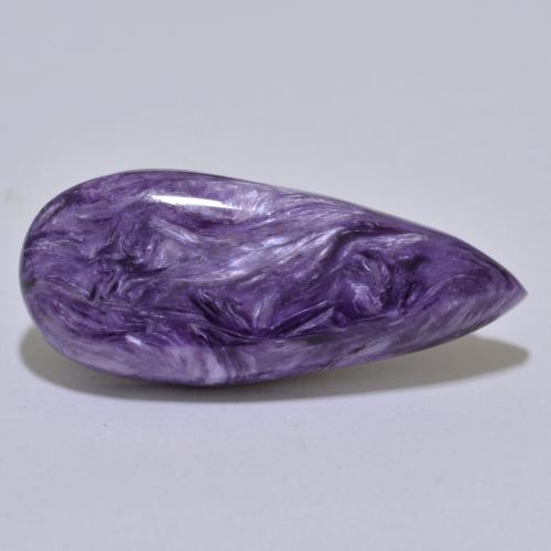 Charoite Violeta escuro Natural 17.33ct, Formato de pêra, Opaco