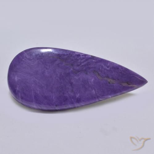 64.39ct Natural Violeta Profundo Charoite, Formato de pêra, Opaco