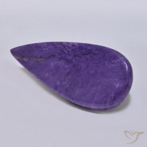 Charoite Violeta Profundo Natural 64.39ct, Formato de pêra, Opaco