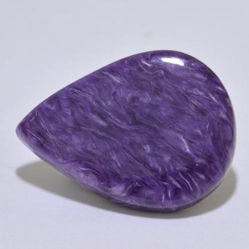 Charoíta violeta natural 15,17ct, formato de pêra, opaco