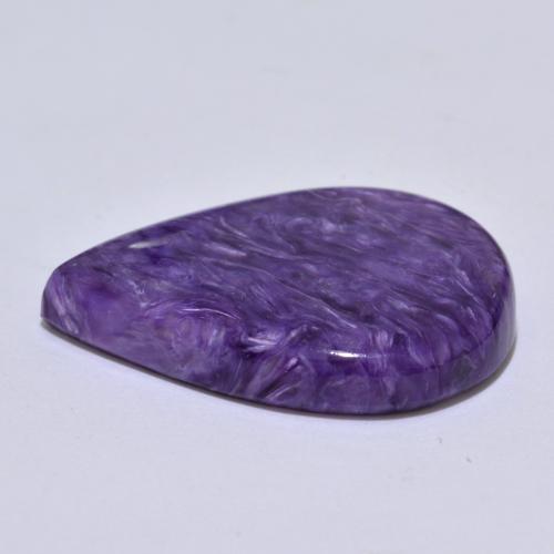 Charoíta violeta natural 15,17ct, formato de pêra, opaco