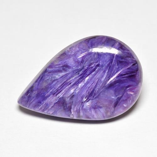 Charoíta violeta natural 9,13ct, formato de pêra, opaco