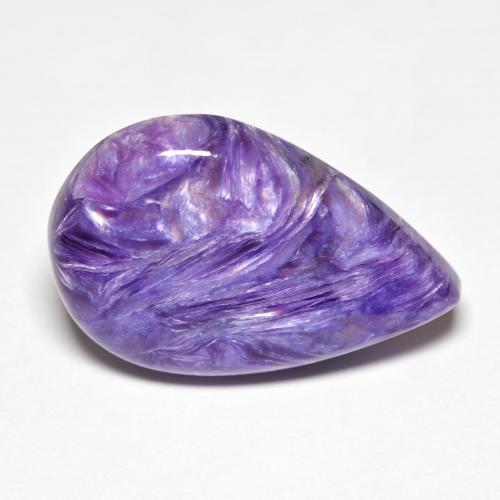 Charoíta violeta natural 9,13ct, formato de pêra, opaco