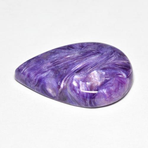 Charoíta violeta natural 9,13ct, formato de pêra, opaco