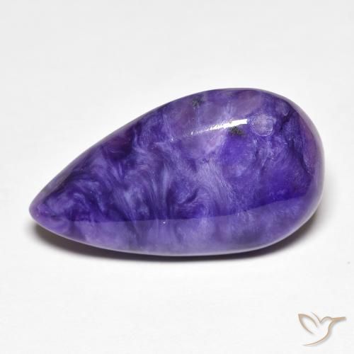 10.22ct Natural Medium Dark-Violet Charoite, Formato de pêra, Opaco