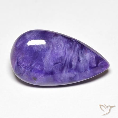 Charoite Medium Dark-Violet Natural 10.22ct, Formato de pêra, Opaco
