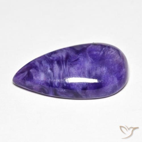 Charoite Medium Dark-Violet Natural 10.22ct, Formato de pêra, Opaco