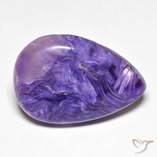 Charoite Aveludado Roxo Violeta Natural 11.59ct, Formato de pêra, Opaco