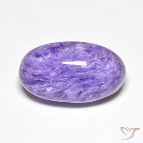 Charoíta violeta natural 7,11ct, corte oval, opaco