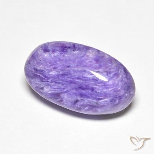 Charoíta violeta natural 7,11ct, corte oval, opaco