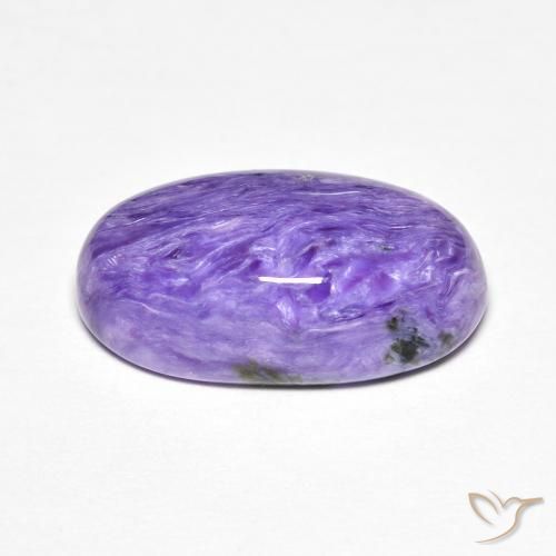 Charoíta violeta natural 7,11ct, corte oval, opaco