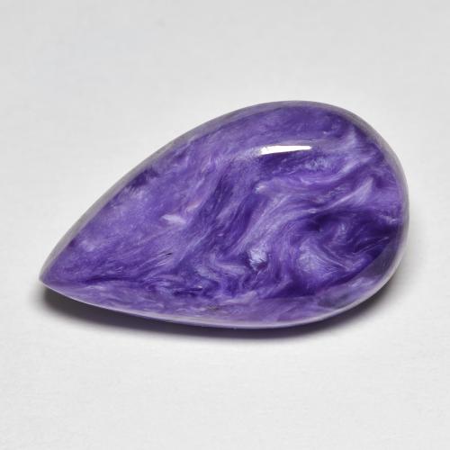 Charoíta violeta natural 11,21ct, formato de pêra, opaco