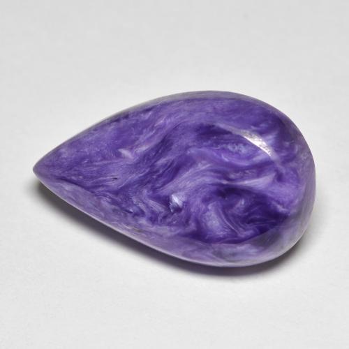 Charoíta violeta natural 11,21ct, formato de pêra, opaco