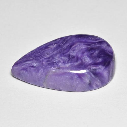 Charoíta violeta natural 11,21ct, formato de pêra, opaco